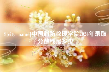 哈密中国消防救援学院2024年录取分数线是多少