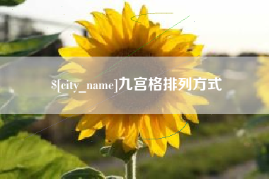 哈密九宫格排列方式