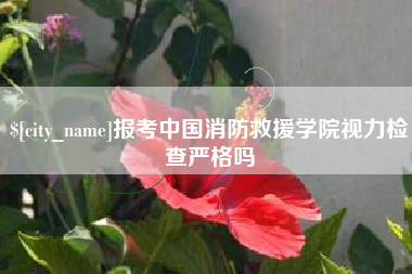 哈密报考中国消防救援学院视力检查严格吗