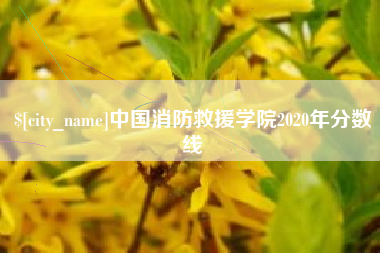 哈密中国消防救援学院2020年分数线